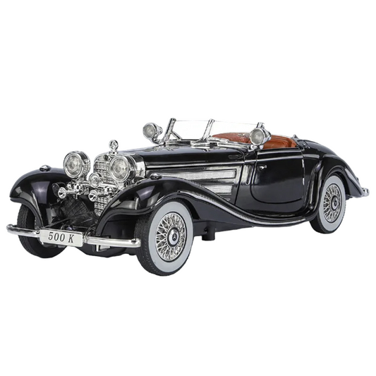 1:24 1936 MCDS Benz 500K - Alloy Diecast Model Car Interactive with Sounds & Lights Simulation Toy Car - 1/24